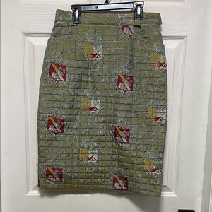 STRENESSE | Olive | Quilted | Patterned | Pencil Skirt | Size 38 EUR | Size 8-10